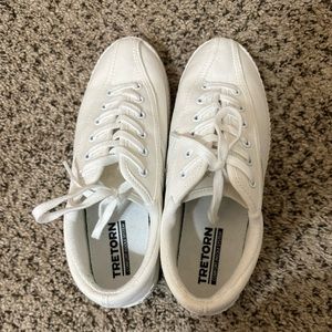 Tretorn Nylite Plus White Canvas Sneakers Tennis Shoes size 6 1/2